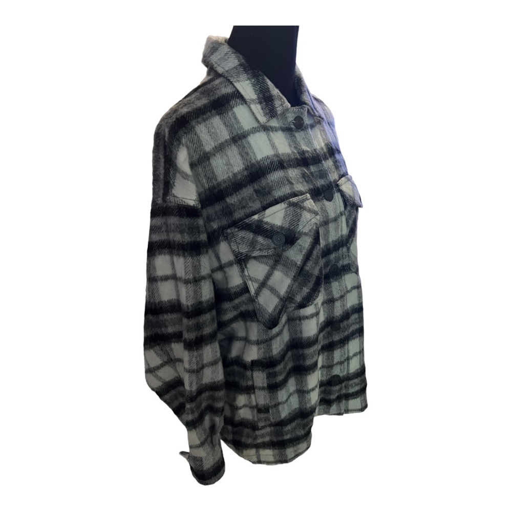 Zara Wool Blend Plaid Overshirt Medium - Picture 5 of 11